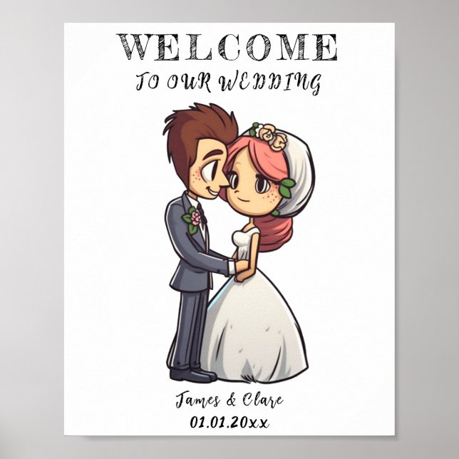 Niedliches Hochzeitsposter Poster (Vorne)
