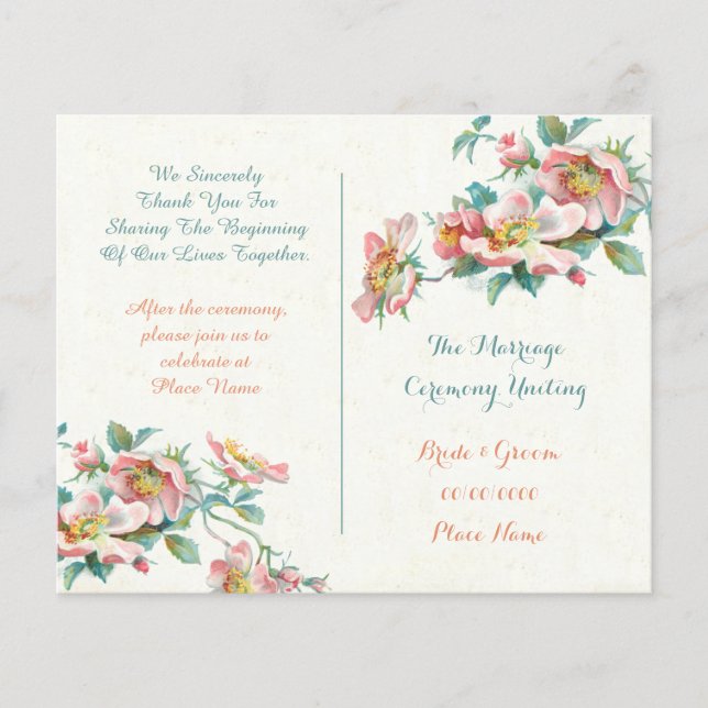 niedliches Hochzeitsprogramm (Vorderseite)