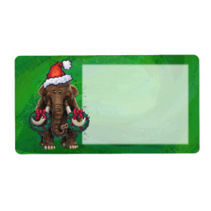 Niedliches Holiday-Mastodon-Label