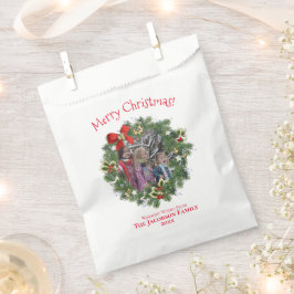 Niedliches Holiday Wreath Foto Rahmen Frohe Weihna Geschenktütchen