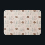Niedliches Holz Igel Muster Badematte<br><div class="desc">Karo aus diesem niedlichen trendigen Design mit einem niedlichen Igel.</div>