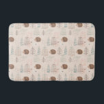 Niedliches Holz Igel Muster Badematte<br><div class="desc">Karo aus diesem niedlichen trendigen Design mit einem niedlichen Igel.</div>