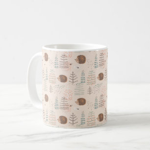 Niedliches Holz Igel Muster Kaffeetasse