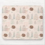Niedliches Holz Igel Muster Mousepad<br><div class="desc">Karo aus diesem niedlichen trendigen Design mit einem niedlichen Igel.</div>