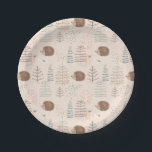 Niedliches Holz Igel Muster Pappteller<br><div class="desc">Karo aus diesem niedlichen trendigen Design mit einem niedlichen Igel.</div>