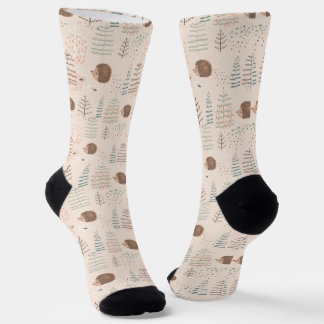 Niedliches Holz Igel Muster Socken