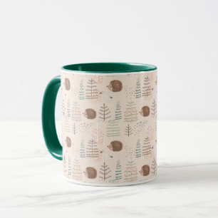 Niedliches Holz Igel Muster Tasse