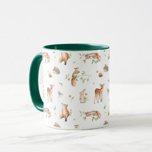 Niedliches Holzlandtier-Muster Tasse