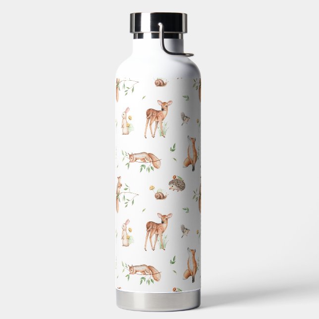 Niedliches Holzlandtier-Muster Trinkflasche (links)