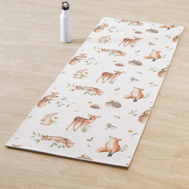 Niedliches Holzlandtier-Muster Yogamatte (Beispiel)