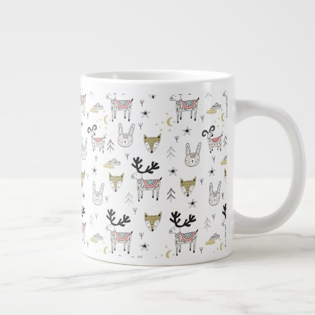 Niedliches Holzschutzmuster Jumbo-Tasse (Rechts)