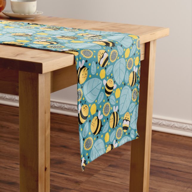 Niedliches Honey Bee Wrapping Paper Set 3 Napkins Kurzer Tischläufer (Beispiel)