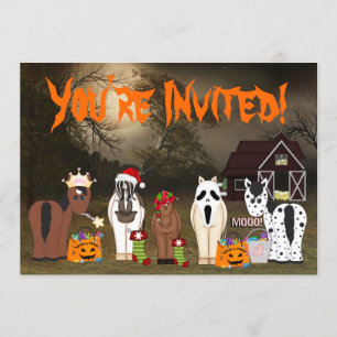 Niedliches Horsey Halloween Holiday Horse Party Einladung