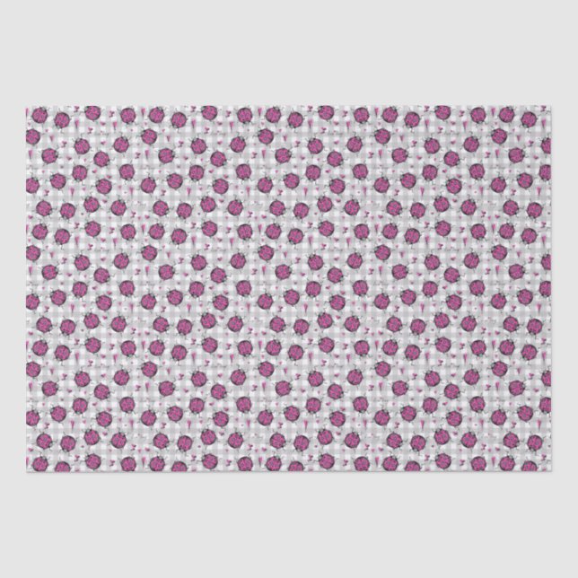 Niedliches Hot Pink & Black Ladybug Zeichnend Must Seidenpapier (Vorderseite)