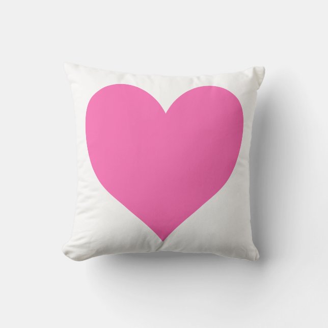 Niedliches Hot-Pink-Herz Kissen (Vorderseite)