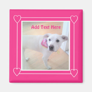 Niedliches Hot Pink Sweet White Puppy Dog Magnet