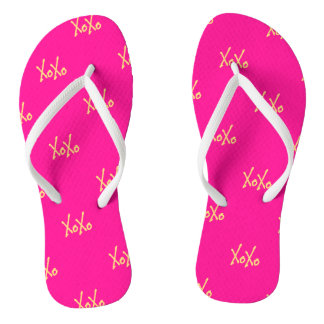 Niedliches Hot Pink XOXO Flip Flops