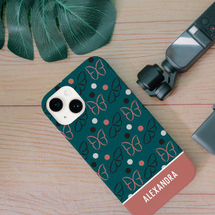 Niedliches Hübsches Blau und Rosa Schmetterlingsmu Case-Mate iPhone 14 Hülle