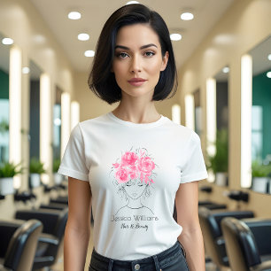Niedliches hübsches Mädchen rosa Aquarellfarben Ro T-Shirt