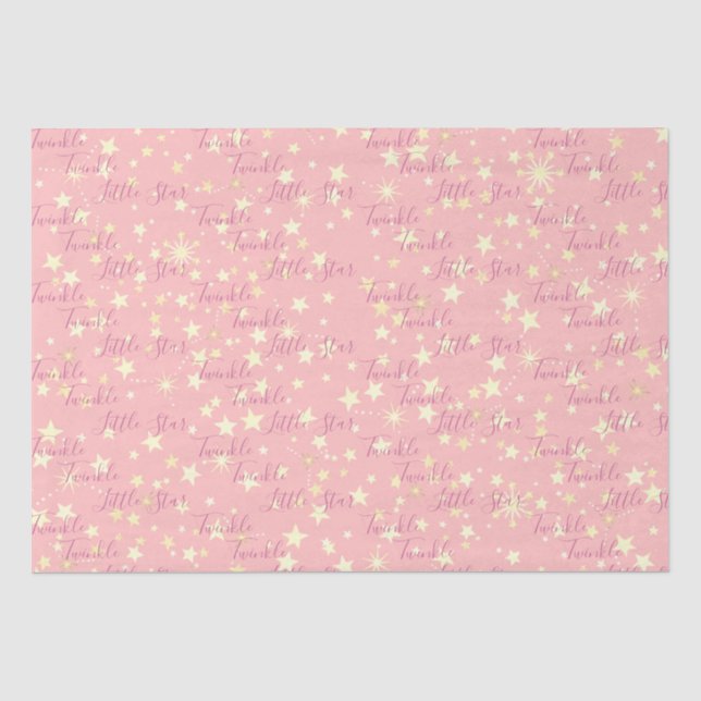 Niedliches Hübsches Pink Girly Twinkle Twinkle Lit Seidenpapier (Vorderseite)