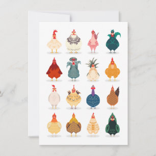 Niedliches Huhn Feiertagskarte