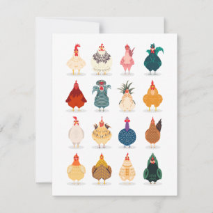 Niedliches Huhn Feiertagskarte
