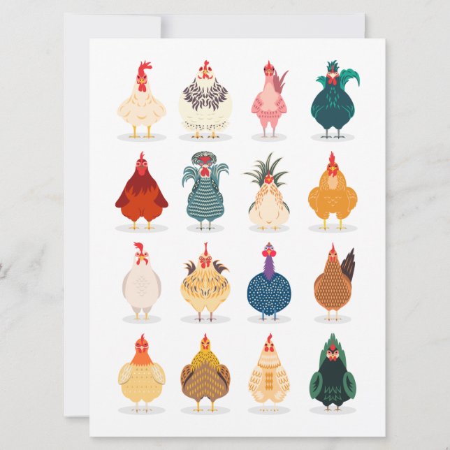 Niedliches Huhn Karte (Vorderseite)
