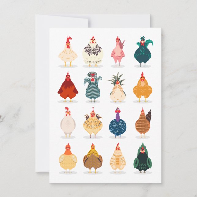 Niedliches Huhn Karte (Vorderseite)