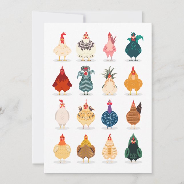 Niedliches Huhn Mitteilungskarte (Vorderseite)