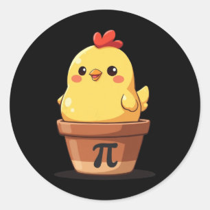 Niedliches Huhn Pot Pi Day Pie Mathelehrer Liebhab Runder Aufkleber