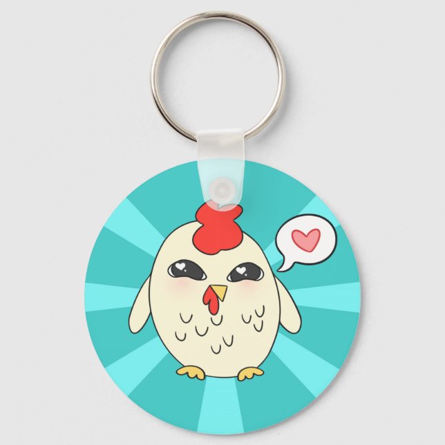 Niedliches Huhn Schlüsselanhänger (Vorderseite)