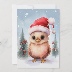 Niedliches Huhn Winter Weihnachten Einladung