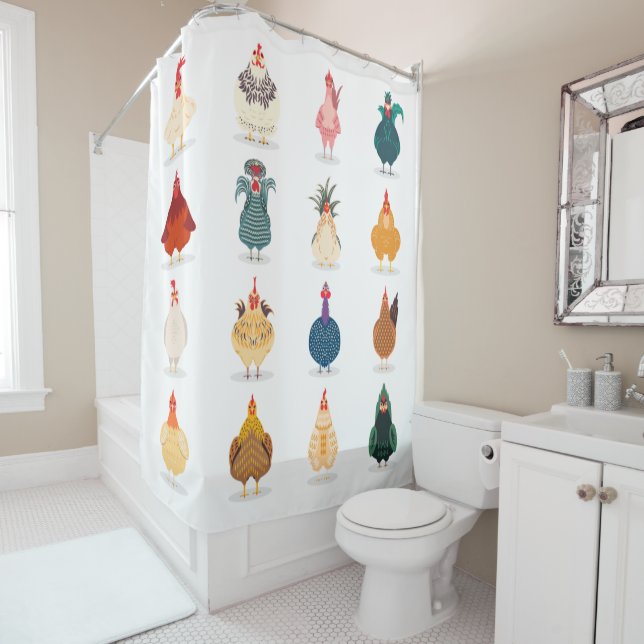  Niedliches Hühnchen Duschvorhang (Beispiel)
