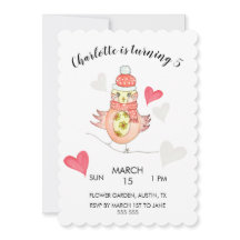 Niedliches Hühnchen in Liebe, Herz Wasserfarbe