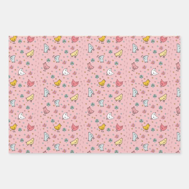 Niedliches Hühnchen Unisex Geschenkwrake Geschenkpapier Set (Vorderseite 2)