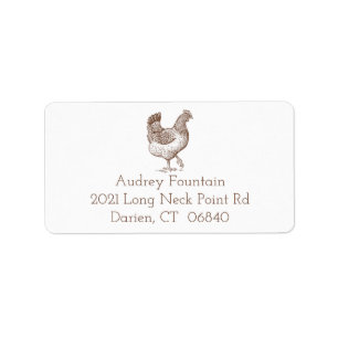 Niedliches Hühnerzucht Lover Farm Crazy Chicken L Adressaufkleber
