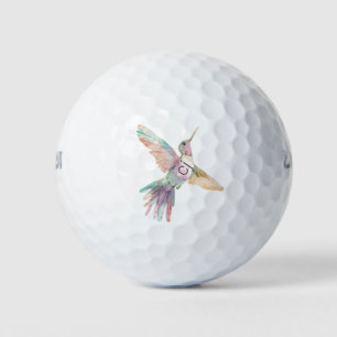 Niedliches Hummingbird Aquarellfarben-Illustration Golfball