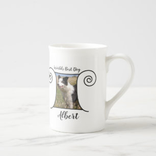 Niedliches Hund-Foto mit Boho-Rahmen und Text Prozellantasse