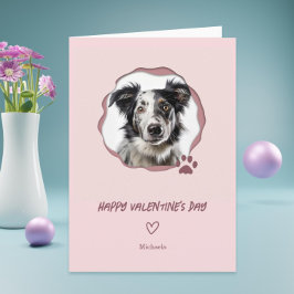 Niedliches Hunde Foto Herz Valentinstag Feiertagskarte