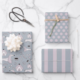 Niedliches Hunde-Hundeschutzpapier Set Geschenkpapier Set