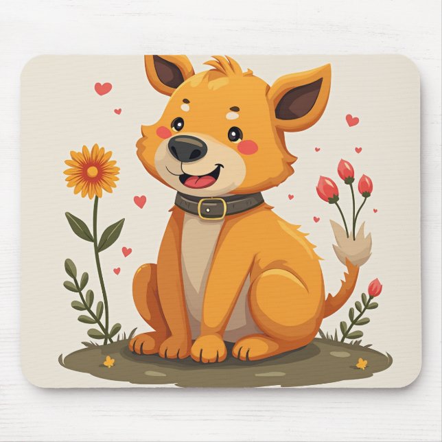 "Niedliches Hundeband." Mousepad (Vorne)