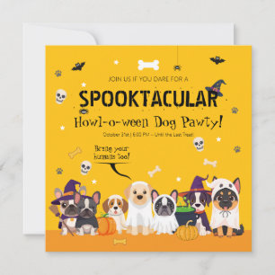 Niedliches Hundebüt-Halloween-Party   Howl-o-Ween Einladung