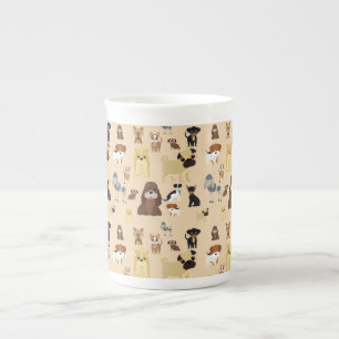 niedliches Hundedesign für Hundefreunde - Beige Rü Prozellantasse