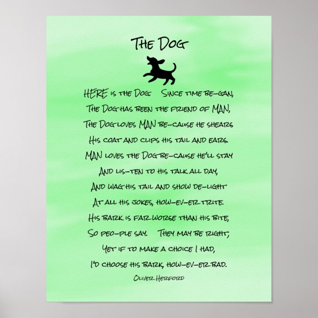 Niedliches Hundegedicht Poster (Vorne)