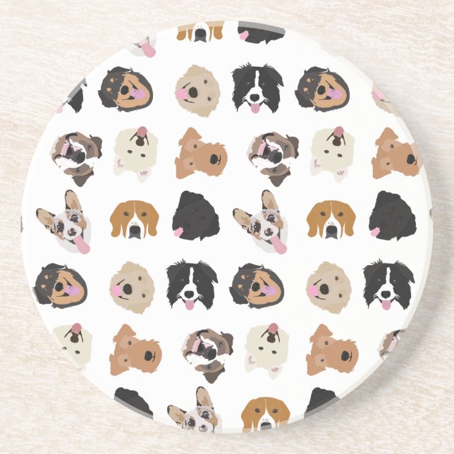 Niedliches Hundegesichtsbild Getränkeuntersetzer (Vorne)