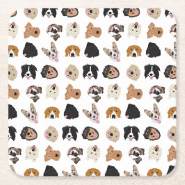 Niedliches Hundegesichtsbild Rechteckiger Pappuntersetzer