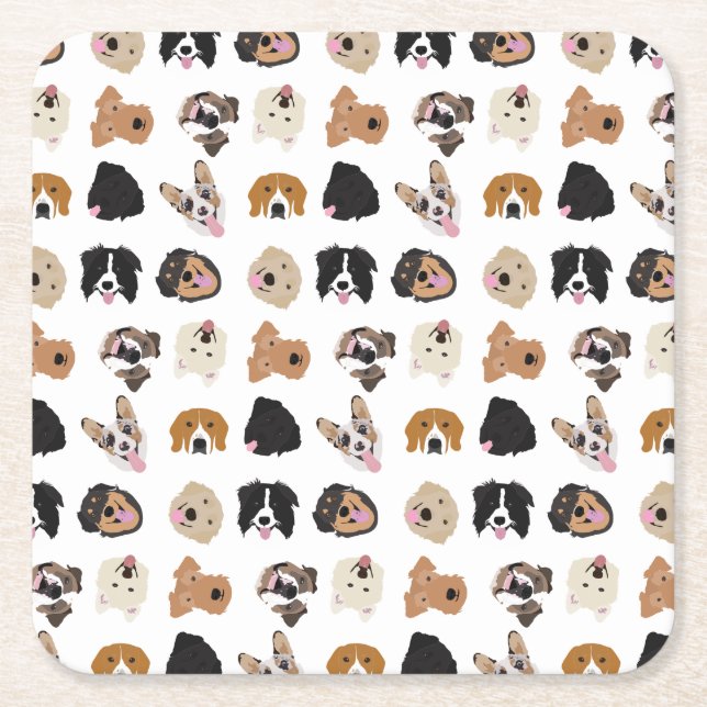 Niedliches Hundegesichtsbild Rechteckiger Pappuntersetzer (Vorderseite)