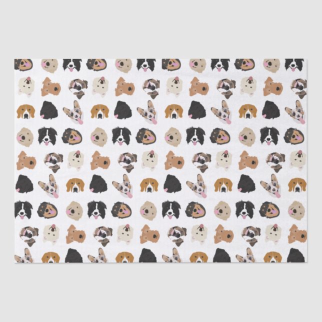 Niedliches Hundegesichtsbild Seidenpapier (Vorderseite)