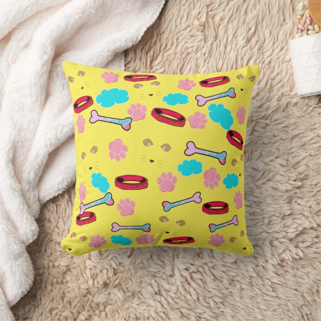 Niedliches Hundehalsband- und Knochendesign Kissen (Decke)