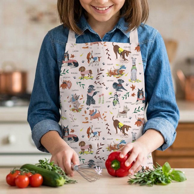 Niedliches Hundelautbild Schürze (Kids Cute Dogs Pattern Baking Cooking Craft Apron)